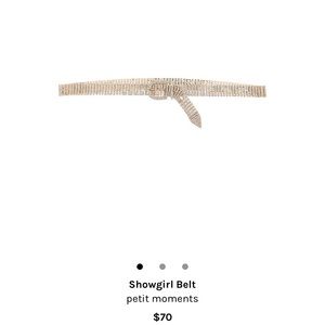 Petit Moments Showgirl Rhinestone Silver Belt One Size